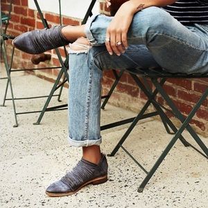 Free People Distressed Leather Western Ankle Booties Size 7.5